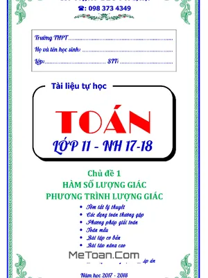 Hàm Số Lượng Giác Và Phương Trình Lượng Giác - Trần Quốc Nghĩa