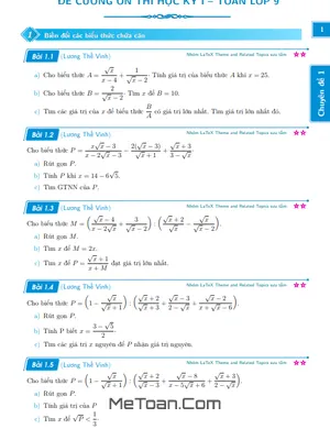 Đề cương ôn thi học kỳ 1 môn Toán lớp 9 chi tiết nhất