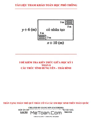 5 Đề Kiểm Tra Giữa Học Kỳ 1 Toán 8 Chuẩn Sở GD&ĐT Hưng Yên