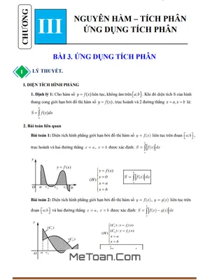 Tài Liệu Chuyên Đề: Ứng Dụng Của Tích Phân Trong Hình Học Lớp 12