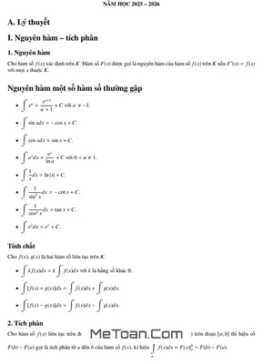 Đề Cương Ôn Tập Toán 12 Cuối Học Kỳ 2 Năm 2025-2026 Trường THPT Đức Trọng, Lâm Đồng