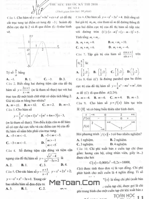 Đề thi thử Toán THPT Quốc gia 2018 - Tạp chí Toán Học Tuổi Trẻ lần 4