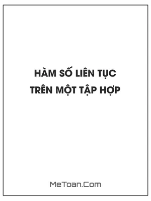 Hàm số liên tục trên một tập hợp