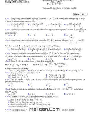 Đề Thi Thử THPT Quốc Gia 2017 Môn Toán Trường THPT Chuyên Lam Sơn - Thanh Hóa Lần 2