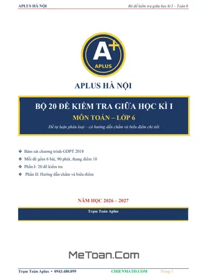 Tuyển Tập 20 Đề Thi Toán 6 Giữa Học Kỳ 1 Năm Học 2026-2027 - Có Lời Giải Chi Tiết