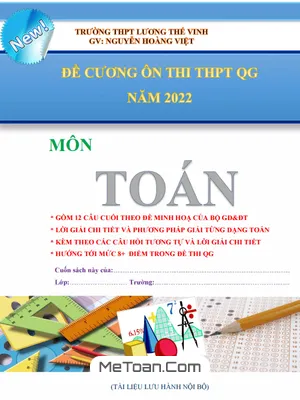 Đề Cương Ôn Thi Tốt Nghiệp THPT Năm 2022 Môn Toán – Nguyễn Hoàng Việt