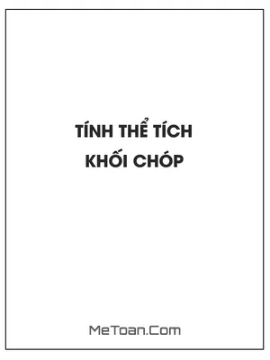 Tính thể tích khối chóp