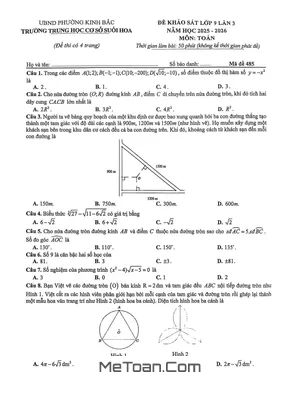 Đề Khảo Sát Toán 9 Lần 3 Năm 2025 – 2026 Trường THCS Suối Hoa – Bắc Ninh