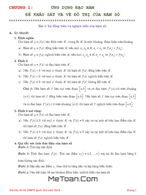 Sự Đồng Biến và Nghịch Biến của Hàm Số - Lê Hải Trung - Tài Liệu Toán