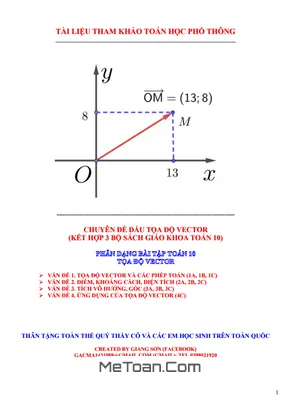 Phân Dạng Bài Tập Toán 10 Tọa Độ Vector - Tài Liệu Ôn Thi THPT