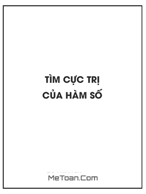 Tìm cực trị của hàm số