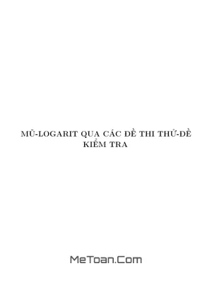 Lũy Thừa, Mũ Và Logarit Trong Các Đề Thi Thử THPTQG Môn Toán