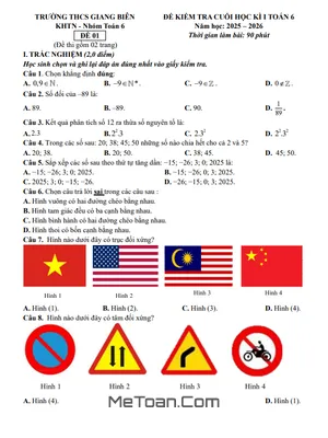 Đề Thi Học Kỳ 1 Toán 6 Năm 2025 – 2026 Trường THCS Giang Biên, Hà Nội: Tuyệt Chiêu Ôn Tập Hiệu Quả