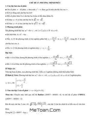 Trắc nghiệm Phương Trình Phức Lớp 12: Trọng Tâm Lý Thuyết & Bài Tập Có Lời Giải