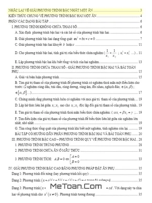 Chuyên Đề Phương Trình Bậc Hai Một Ẩn - Nguyễn Tiến