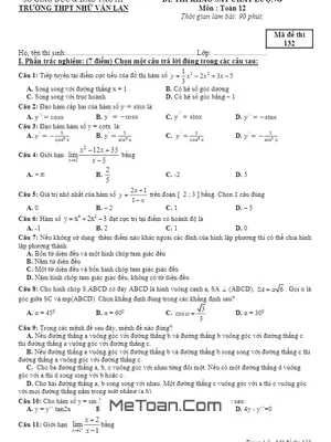 Đề thi KSCL Toán 12 năm học 2018 – 2019 trường THPT Nhữ Văn Lan – Hải Phòng
