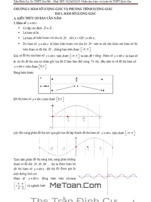 5 Dạng Toán Hàm Số Lượng Giác Điển Hình - Trần Đình Cư