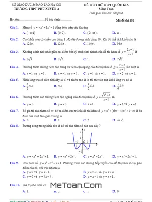 Đề Thi Thử THPT Quốc Gia 2017 Môn Toán Trường THPT Phú Xuyên A - Hà Nội