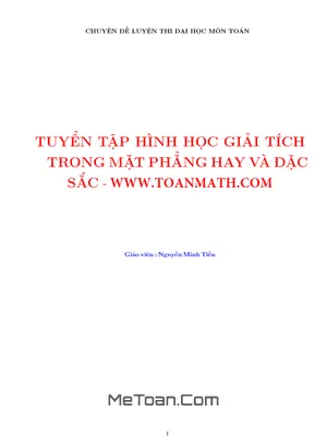 Tuyển chọn 100 bài toán hình học giải tích phẳng Oxy - Nguyễn Minh Tiến