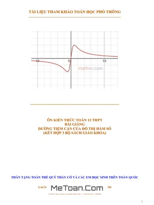 Ôn Thi THPT Quốc Gia Toán 12: Đường Tiệm Cận Của Đồ Thị Hàm Số