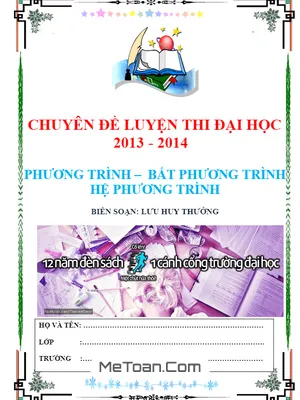 Chuyên Đề Phương Trình Đại Số - Lưu Huy Thưởng