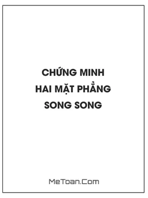 Chứng minh hai mặt phẳng song song