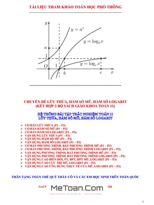 Trắc Nghiệm Toán 11 Lũy Thừa - Mũ - Logarit: Hệ Thống Bài Tập Từ Cơ Bản Đến Nâng Cao