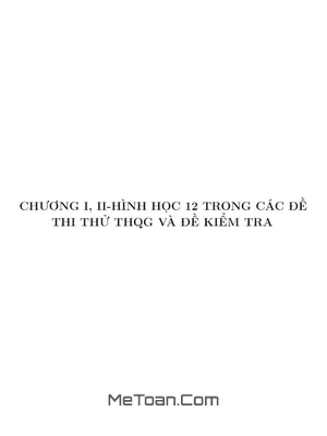 Khối đa diện, nón - trụ - cầu trong các đề thi thử THPTQG môn Toán