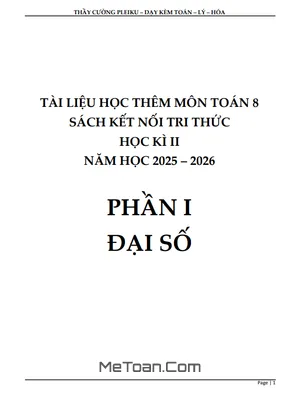 Tài liệu ôn tập Toán 8 học kì 2 sách Kết Nối Tri Thức Với Cuộc Sống (KNTTVCS)