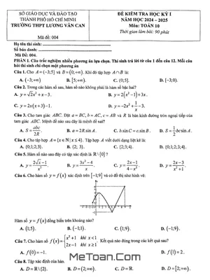 Đề thi học kỳ 1 Toán 10 năm 2024 - 2025 trường THPT Lương Văn Can - TP.HCM