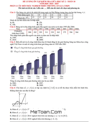 Đề Cương Ôn Tập Giữa Kì 2 Môn Toán Lớp 10 Năm 2024 - 2025 Trường THPT Kiến Thụy - Hải Phòng