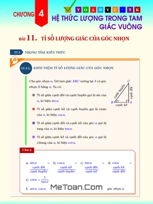 Tài liệu học tập chuyên đề Hệ thức lượng trong tam giác vuông - Toán 9