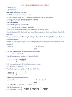 Bất phương trình bậc nhất một ẩn - Lý thuyết và Bài tập từ cơ bản đến nâng cao