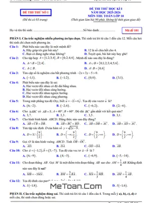 Bộ Đề Thi Thử Cuối Học Kì 1 Môn Toán Lớp 10 Năm Học 2025 – 2026 – Chuẩn Bị Toàn Diện Cùng Thầy Chu Hoàng Minh