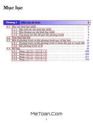 Dấu Nhị Thức Bậc Nhất, Tam Thức Bậc Hai Và Ứng Dụng - Trần Văn Toàn