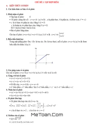 Tóm Tắt Lý Thuyết Và Bài Tập Trắc Nghiệm Tập Hợp Điểm Biểu Diễn Số Phức