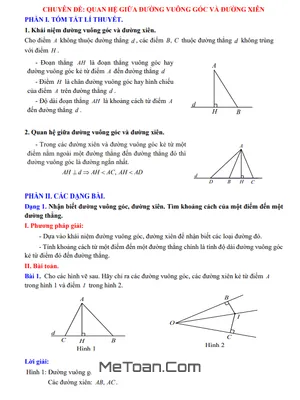 Chuyên Đề Quan Hệ Giữa Đường Vuông Góc Và Đường Xiên Toán 7