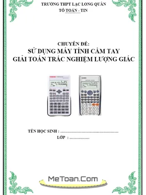 Sử Dụng Máy Tính Cầm Tay Giải Nhanh Trắc Nghiệm Lượng Giác - Trần Anh Khoa