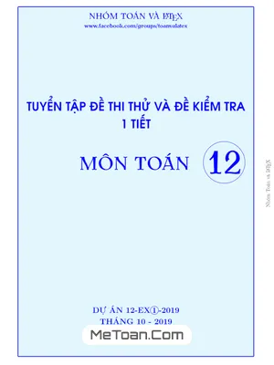 Tuyển Tập Đề Thi Thử Và Đề Kiểm Tra 1 Tiết Môn Toán 12 Có Đáp Án (EX1 - 2019)