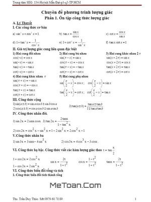 Chuyên Đề Phương Trình Lượng Giác - Trần Duy Thúc [PDF]