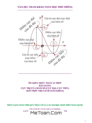 Ôn Thi THPT Quốc Gia: Trắc Nghiệm Cực Trị Hàm Số Toán 12 (Có Lời Giải)