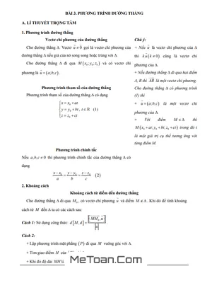 Phương Trình Đường Thẳng Trong Không Gian: Tổng Hợp Các Dạng Bài Tập VDC