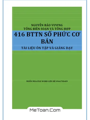 Tuyển Tập 651 Bài Tập Trắc Nghiệm Số Phức Cơ Bản Và Nâng Cao - Nguyễn Bảo Vương