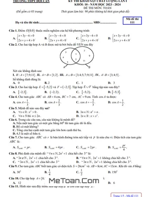 Đề khảo sát lần 1 Toán 10 năm 2023 – 2024 trường THPT Đội Cấn – Vĩnh Phúc