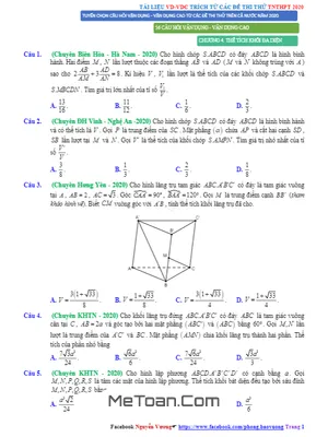 Bài Tập Trắc Nghiệm Khối Đa Diện Và Thể Tích (VD - VDC) Có Lời Giải