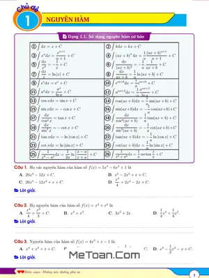 Bí kíp chinh phục Nguyên hàm: Bộ bài tập trắc nghiệm cho học sinh mất gốc