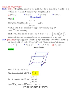Tuyển tập bài tập tọa độ không gian Oxyz mức độ vận dụng có lời giải chi tiết