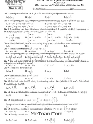 Đề thi thử Toán THPTQG 2018 trường THPT Hải An – Hải Phòng lần 3 có đáp án