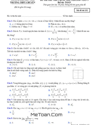 Đề Thi Thử THPT Quốc Gia 2018 Môn Toán Trường THPT Chuyên Đại Học Vinh Lần 3