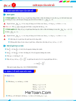 Giới Hạn, Hàm Số Liên Tục Toán 11 GDPT 2018